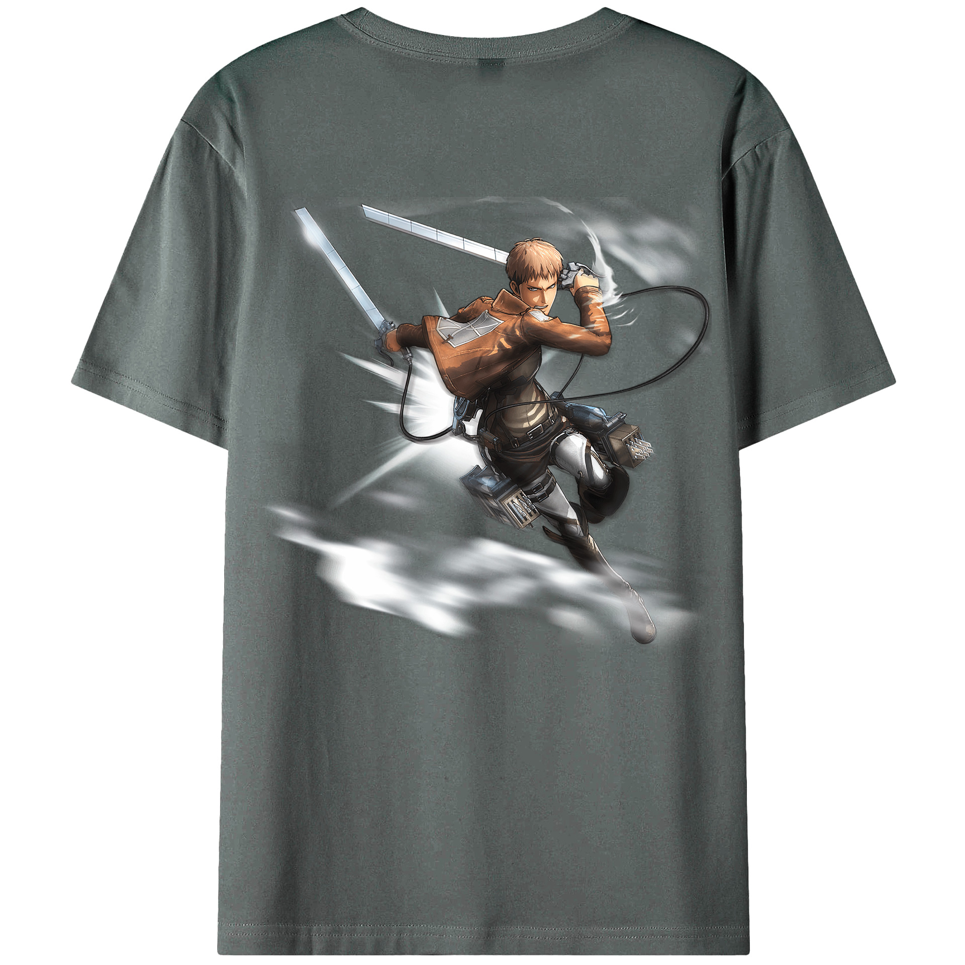 （画像用） 進撃の巨人 ジャン・キルシュタイン Attack on Titan Jean Kirstein 綿100％ メンズ半袖Tシャツ（バックプリント） 通気性